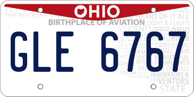 OH license plate GLE6767