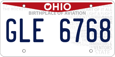 OH license plate GLE6768