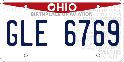 OH license plate GLE6769