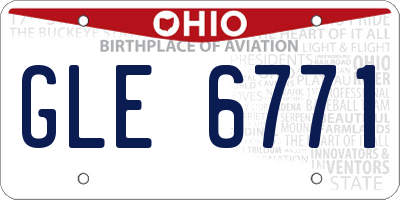 OH license plate GLE6771