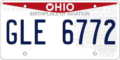 OH license plate GLE6772