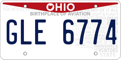 OH license plate GLE6774