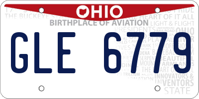 OH license plate GLE6779