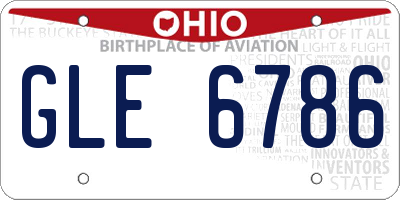 OH license plate GLE6786