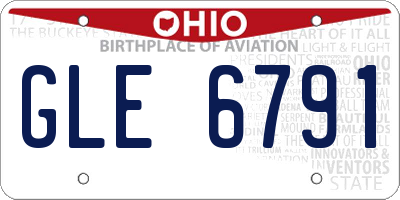 OH license plate GLE6791