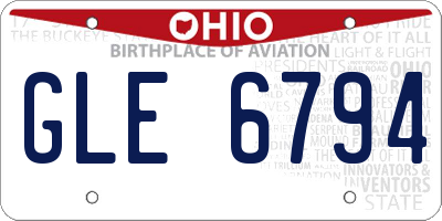 OH license plate GLE6794