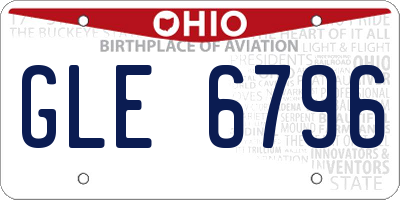 OH license plate GLE6796