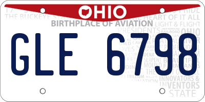 OH license plate GLE6798