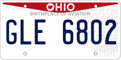 OH license plate GLE6802