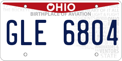 OH license plate GLE6804