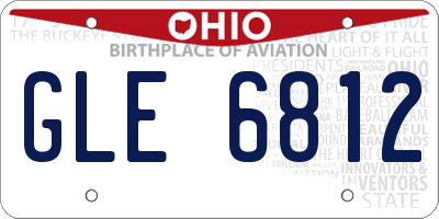 OH license plate GLE6812