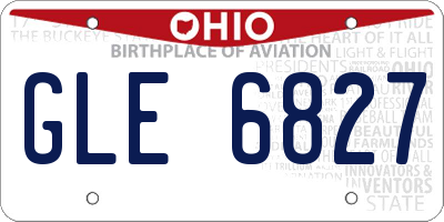 OH license plate GLE6827