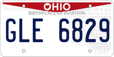 OH license plate GLE6829