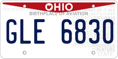 OH license plate GLE6830