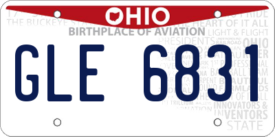 OH license plate GLE6831