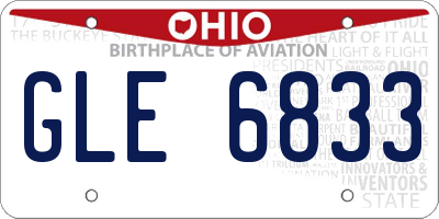 OH license plate GLE6833
