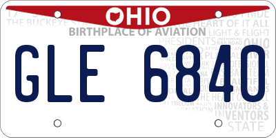 OH license plate GLE6840