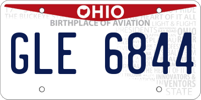 OH license plate GLE6844