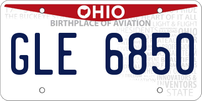 OH license plate GLE6850