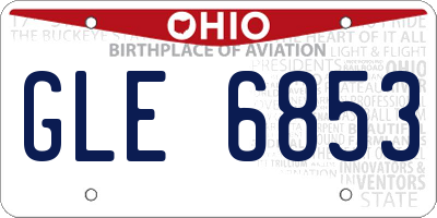 OH license plate GLE6853