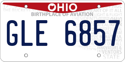 OH license plate GLE6857