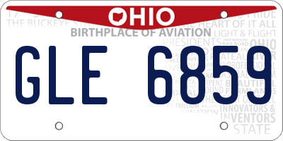 OH license plate GLE6859