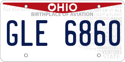 OH license plate GLE6860