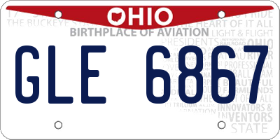 OH license plate GLE6867