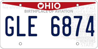OH license plate GLE6874
