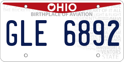 OH license plate GLE6892