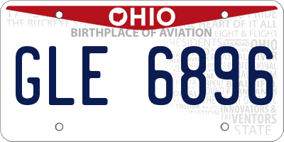 OH license plate GLE6896