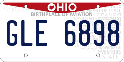 OH license plate GLE6898