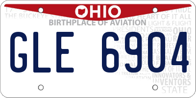 OH license plate GLE6904