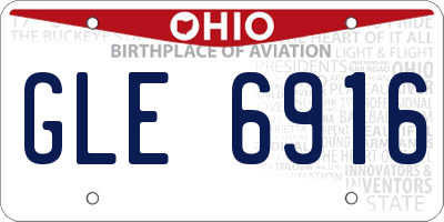 OH license plate GLE6916