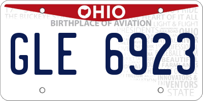 OH license plate GLE6923