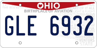 OH license plate GLE6932