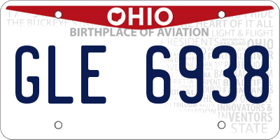 OH license plate GLE6938