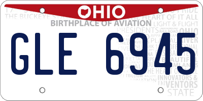 OH license plate GLE6945