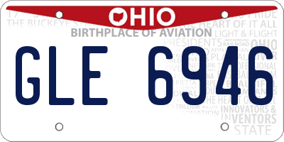 OH license plate GLE6946