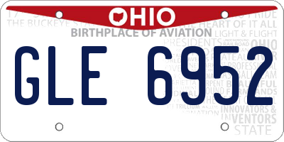 OH license plate GLE6952