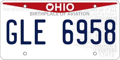 OH license plate GLE6958