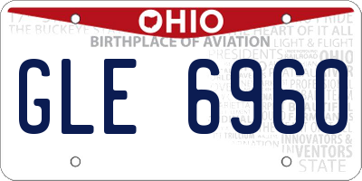 OH license plate GLE6960