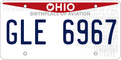 OH license plate GLE6967