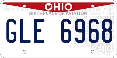 OH license plate GLE6968