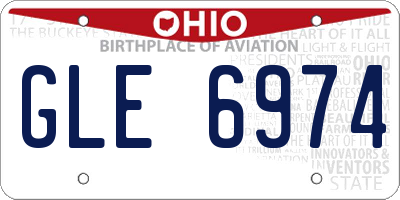 OH license plate GLE6974