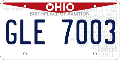 OH license plate GLE7003