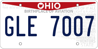 OH license plate GLE7007