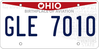 OH license plate GLE7010