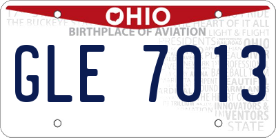 OH license plate GLE7013