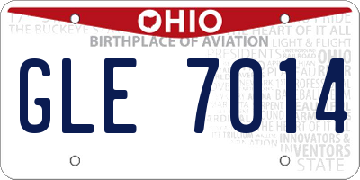 OH license plate GLE7014